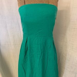 Strapless linen dress